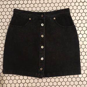 Black denim jean skirt